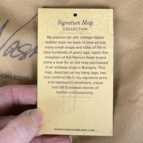 Patricia Nash Map Collection Crossbody Clutch Bag Leather Brass Travel Artisan - Picture 9 of 13